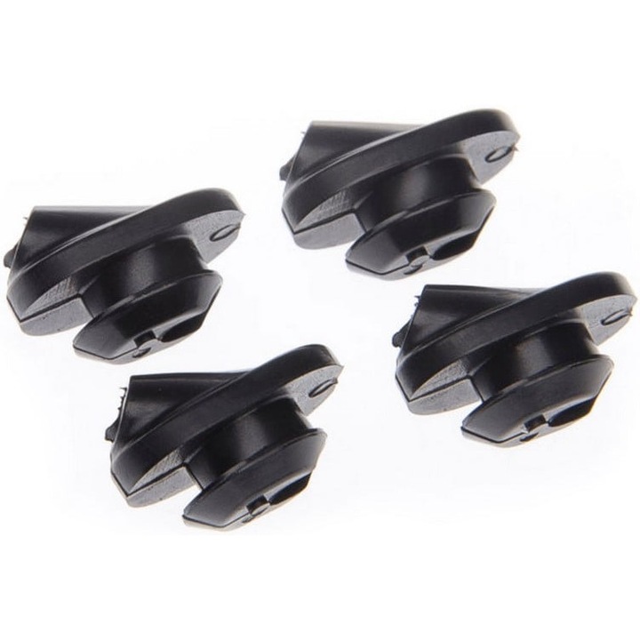 Set 4 garnituri circulare pentru cadru bicicleta, Shimano, Cauciuc, 6mm, Negru
