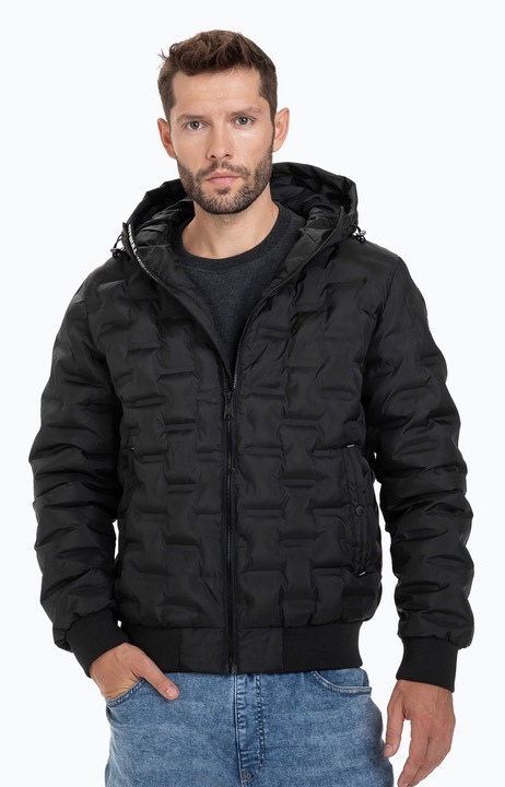 Jacheta de iarna pentru barbati, Pitbull, Nailon, Negru, XL