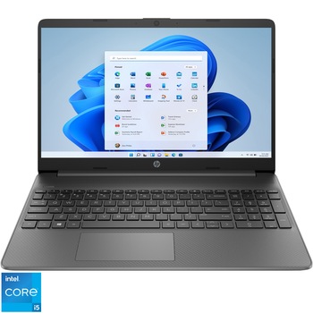 Laptop HP 15s-fq4017nq cu procesor Intel Core i5-1155G7 pana la 4.50 GHz, 15.6", HD, 8GB, 256GB SSD, Intel Iris Xᵉ Graphics, Windows 11 Home in S mode, Chalkboard Gray