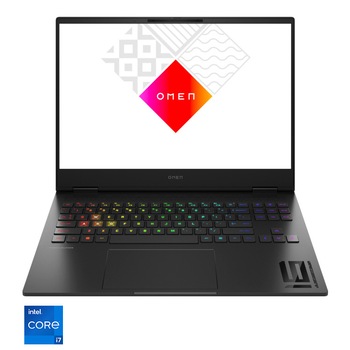 Laptop Gaming HP OMEN 16-u0150nn cu procesor Intel Core i7-13700HX pana la 5.00 GHz, 16.1'', WQXGA, IPS, 240Hz, 32GB DDR5, 1TB SSD, NVIDIA GeForce RTX 4070 8GB GDDR6, Free DOS, Black