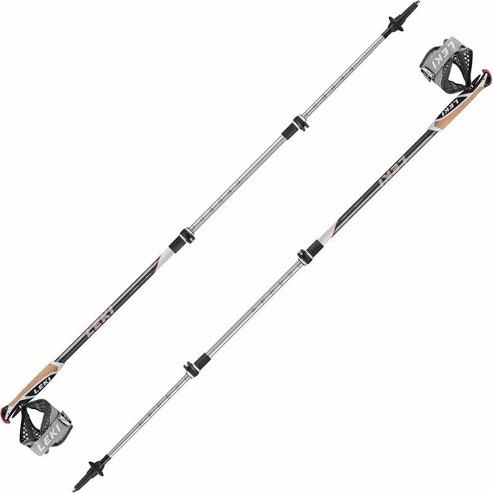 Щеки за трекинг Leki Traveller Alu, регулируеми 90-130 см, сгъваеми, Speed Lock 2, черни/сребристи/неонови жълти