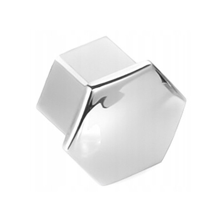 Капачка за болт на джанта, AWParts, Хромиран, Блестящ, Размер 17мм, Издръжлив, Елегантен дизайн, за Citroen C3, C4, Peugeot 208, 308, 508, 1 брой, Сребрист