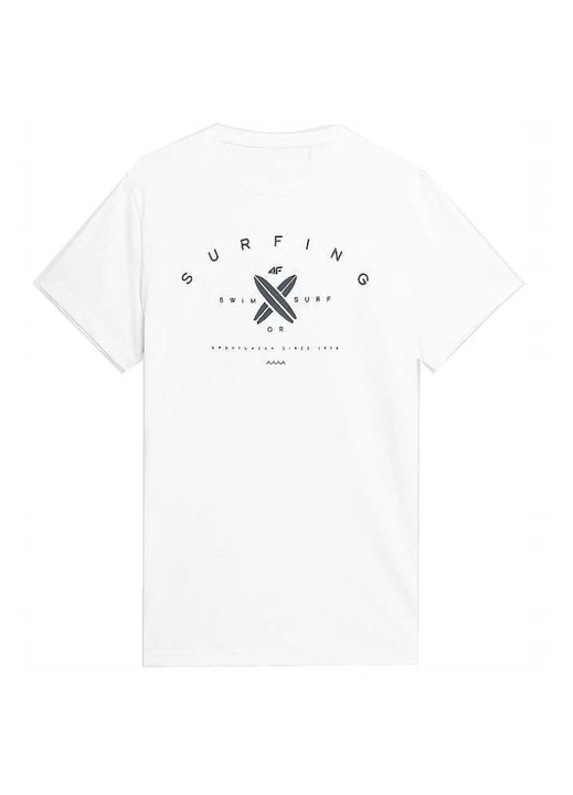 Tricou, 4F, Bumbac, ALB, M INTL