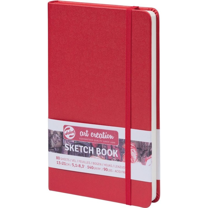 Caiet de schite, Talens Art Creation, 13 x 21 cm, 140 g, Rosu