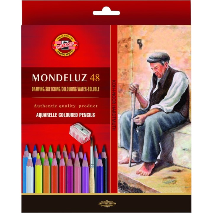 Комплект 48 акварелни молива, Koh-I-Noor, Multicolor
