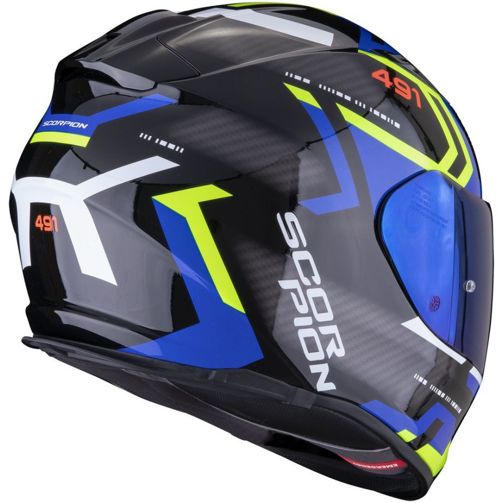 Casca moto integrala SCORPION EXO-491 SPIN BLACK / BLUE / NEON