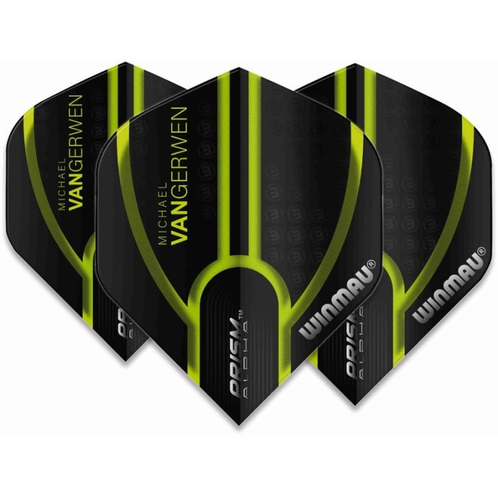 Winmau Prism Alfa 3 db Darts szárny készlet, zöld/fekete