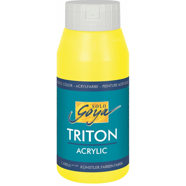 Akril festék, Kreul - Triton, 750 ml, Fluoreszcens sárga