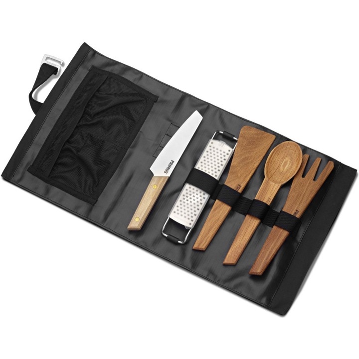 Set ustensile bucatarie, Primus, Poliamida, Negru/Maro