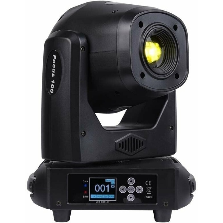 Moving Head, Light4Me, Focus 100, Aluminiu, LED, 100W, Negru