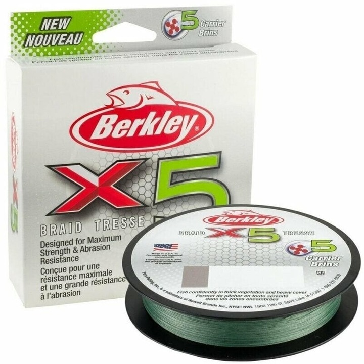 Влакно за риболов Berkley, x5 Braid, Low Vis Green, 0.10 mmx150 m, 9.0kg
