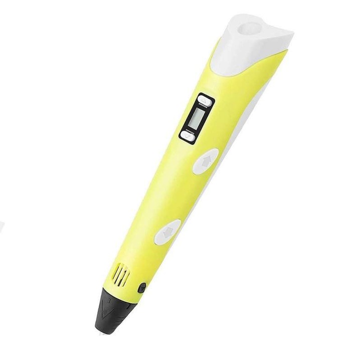 3D-toll Smart Pen, háromdimenziós rajz, sárga, 21,5 cm x 16,5 cm x 6 cm