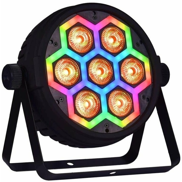 Reflector scena LIGHT4ME Frame Par, LED RGBW, efecte neon si curcubeu, 7x12 LED