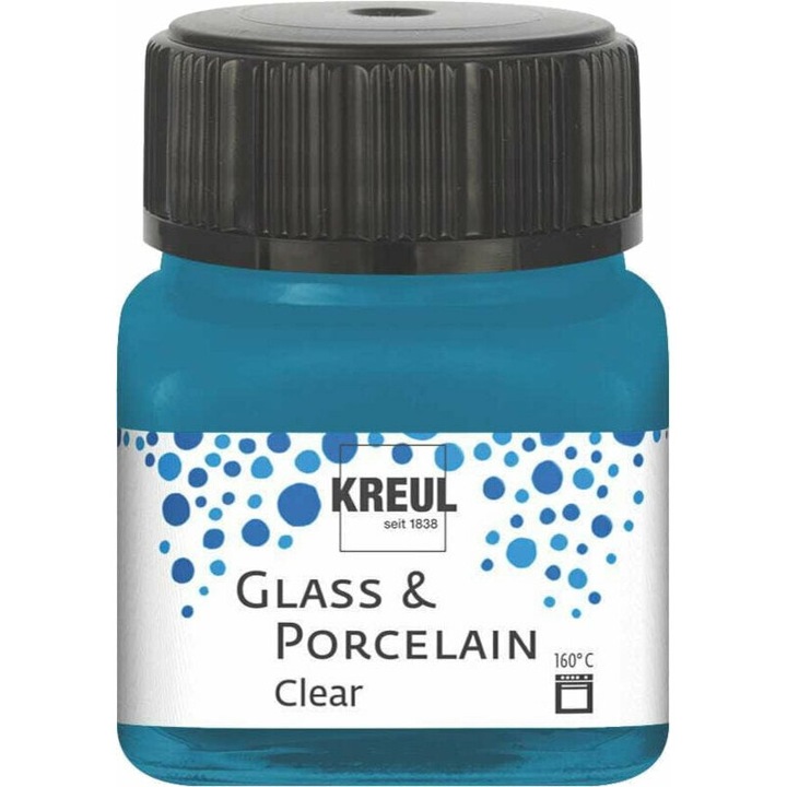 KREUL Clear üvegfesték, ciánkék, 20 ml, 1 db-os készlet