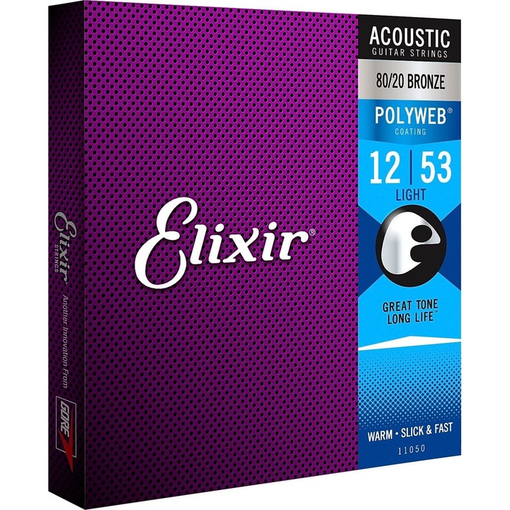 Комплект 6 струни за акустична китара Elixir PolyWeb 80/20
