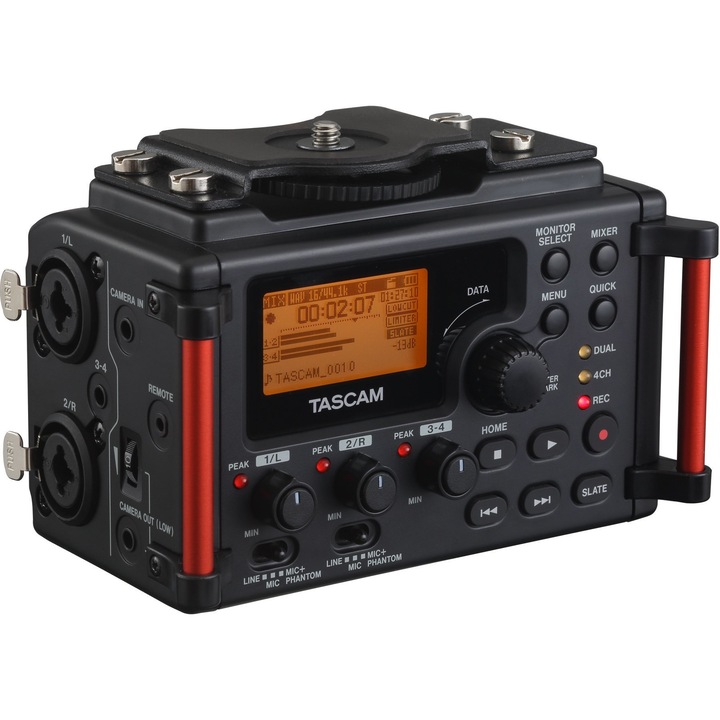 Reportofon portabil Tascam, 4 canale, 96kHz/24bit, Negru