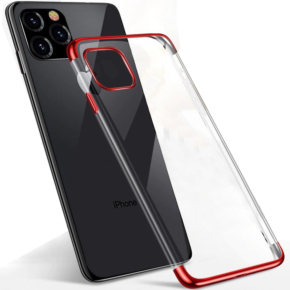 Husa telefon Hurtel Clear Color, gel, rama metalica, rosu, Xiaomi Redmi Note 11 Pro+ 5G / 11 Pro 5G / 11 Pro