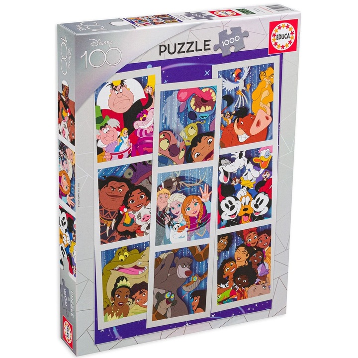 Puzzle Educa din 1000 de piese - 100 de ani Disney - eMAG.ro