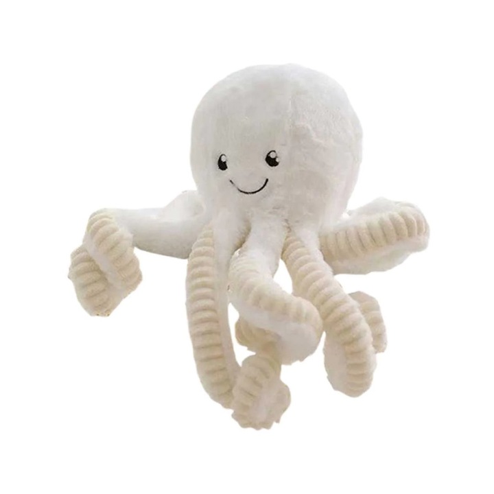 Jucarie de plus, Caracatita, Mis Gustaw, 80cm, Alb