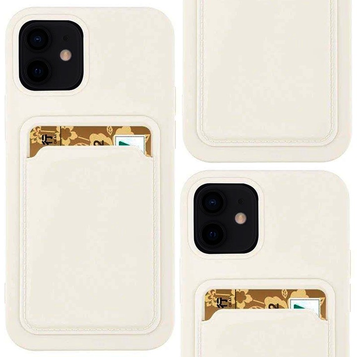Husa telefon Hurtel Card Case cu buzunar pentru carduri, alb, Samsung Galaxy S22+