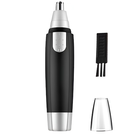 Aparat pentru tuns parul din nas si urechi sau din zona sprancenelor, trimmer facial pentru nas si urechi, 12.5 x 2 CM, Negru/Gri