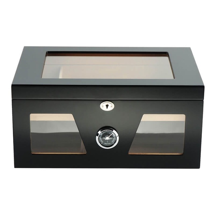 Humidor trabucuri Andreas, Glasstop & Window 1196, Black, 100 trabucuri