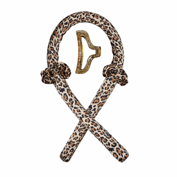 Hajcsavaró, poliészter, 2,5x100 cm, leopárdmintás