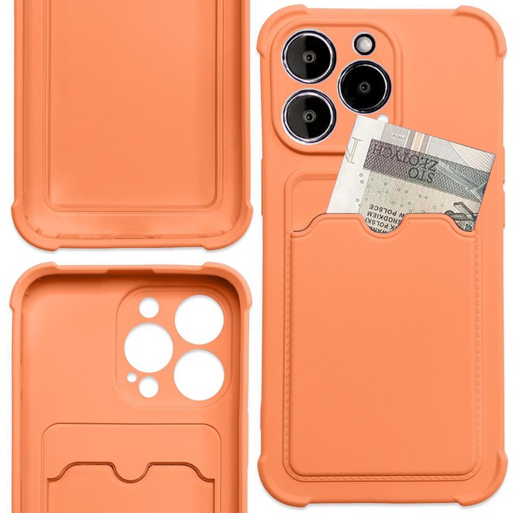 Husa telefon Hurtel Card Armor Case, silicon, portocaliu, compatibil cu iPhone 11 Pro Max