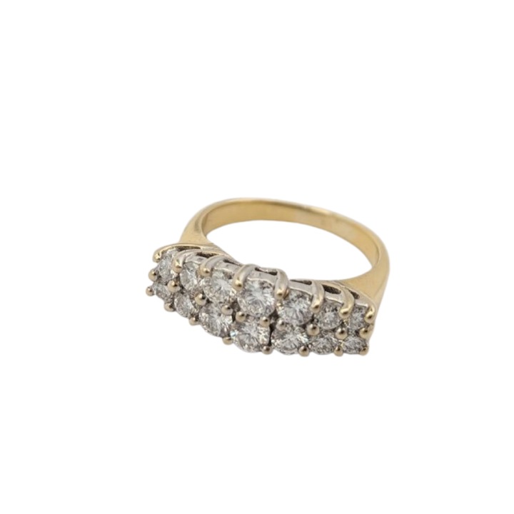 Inel model semi-eternity din Aur 18K decorat cu Diamante Naturale Incolore 1.26ct. G-H VS1-VS2 M46 4.27g