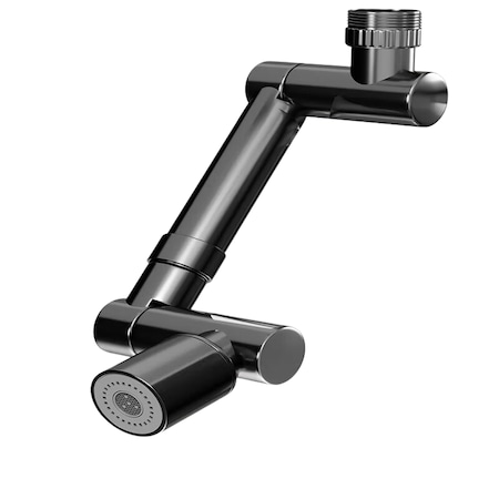 Adaptor de robinet cu brat mecanic telescopic, extensibil cu cap rotativ, pivotant in orice directie, doua moduri dus si bule, cromat, negru, pentru prevenirea stropirii, usor de montat
