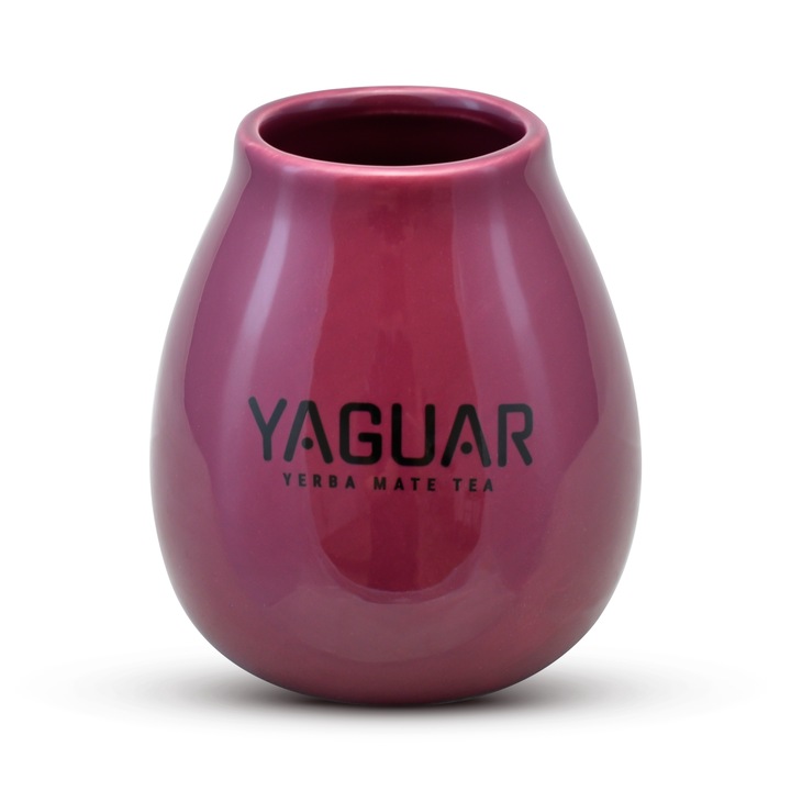 Yerba Mate Bögre, Cebador, Yaguar, Kerámia, Bíbor, 350ml