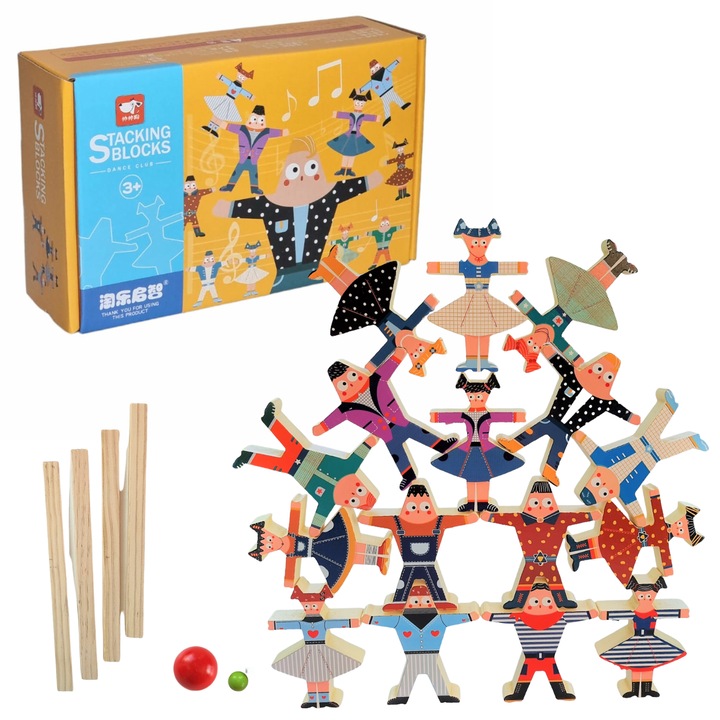 Joc de indemanare si stivuire, Omuleti in echilibru 22 piese