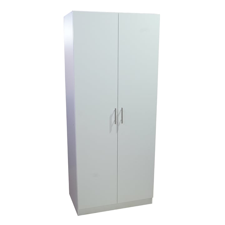 Dulap Nefmob Alto, dimensiuni 80x50190 cm, 2 usi, 4 polite, culoare alb