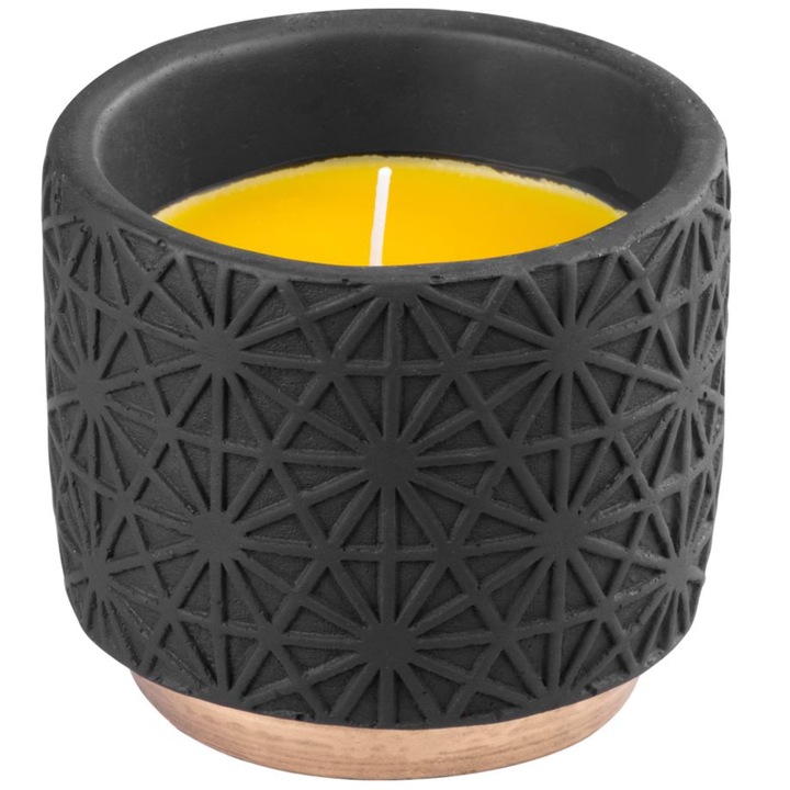 Strend Pro Citronella illatos gyertya, 200 g, fekete dísztartóban