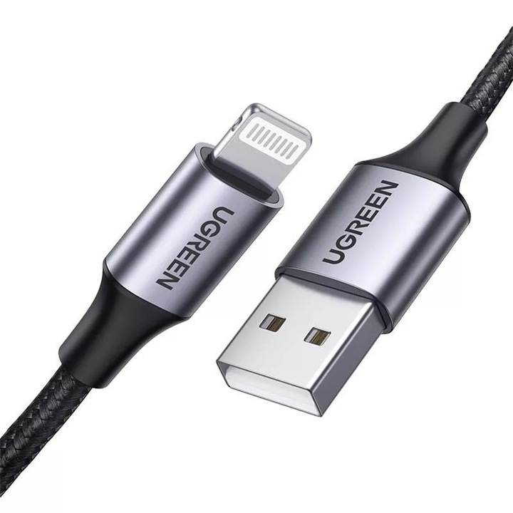 UGREEN Kábel Lightning to USB 2.4A US199, 2m , fekete