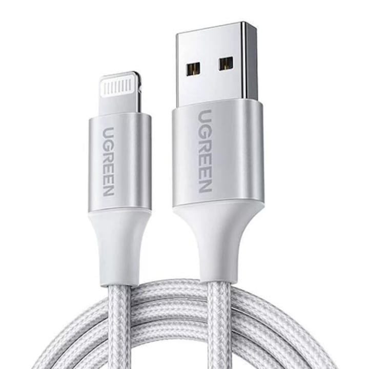 UGREEN Kábel Lightning to USB 2.4A US199, 2m, ezüst