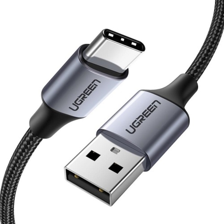 UGREEN USB-USB-C QC3.0 kábel 0,25 m alumínium csatlakozóval , fekete