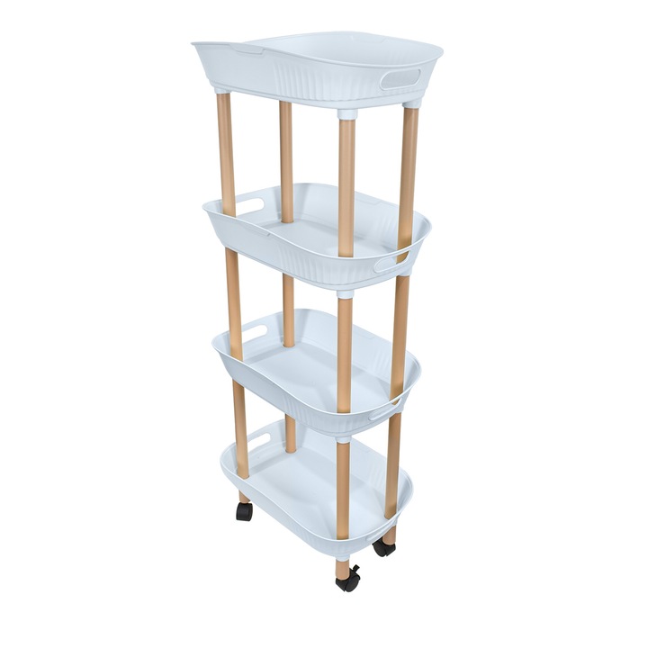 Raft multifunctional, 4 niveluri, Naimeed D5287, Gri, 45x28x107cm