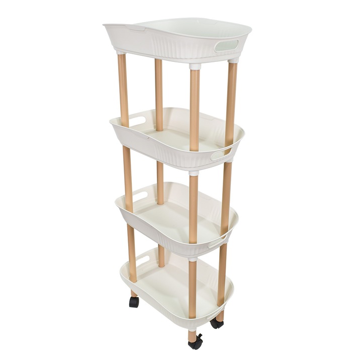 Raft multifunctional, 4 niveluri, Naimeed D5287, Alb, 45x28x107cm