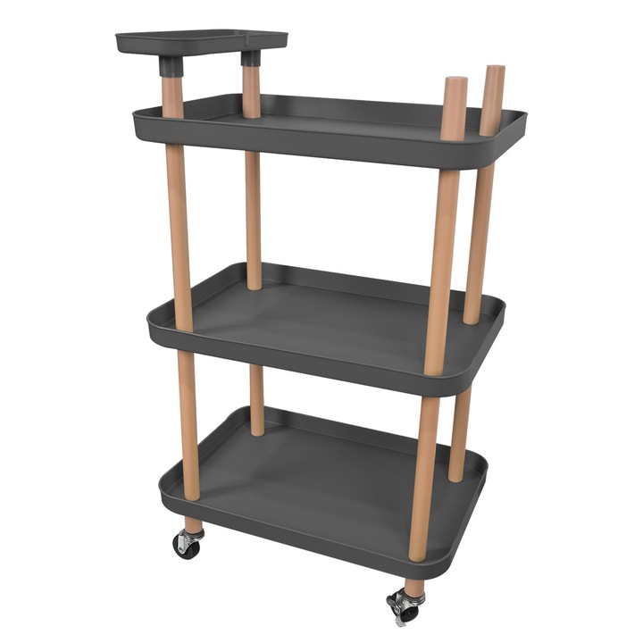 Raft multifunctional, 3 niveluri, Naimeed D5285, Gri, 50x36x86cm