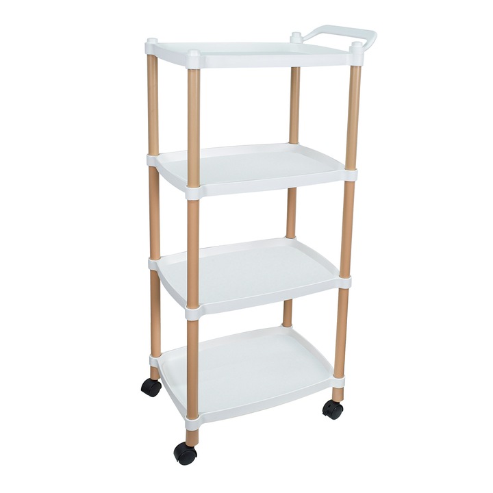 Raft multifunctional, 4 niveluri, Naimeed D5286, Alb, 48x32x108cm