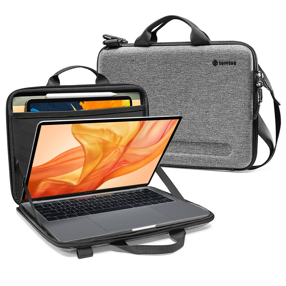 Geanta pentru Macbook Pro / Air 13 si iPad Pro 11 - Tomtoc FancyCase Laptop Shoulder Bag (A25C2G2) - Gri