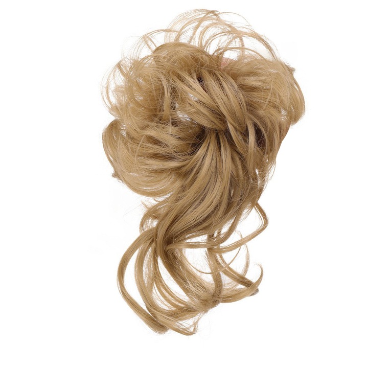Peruca elastica pufoasa Fibra sintetica Aur