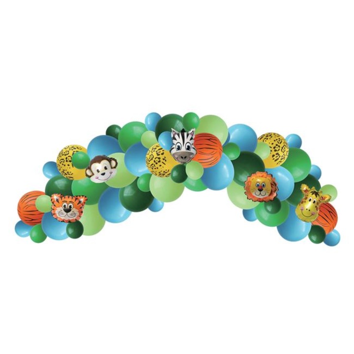 60db parti lufi készlet, rögzítőszalag, Jungle Animals téma, többszínű