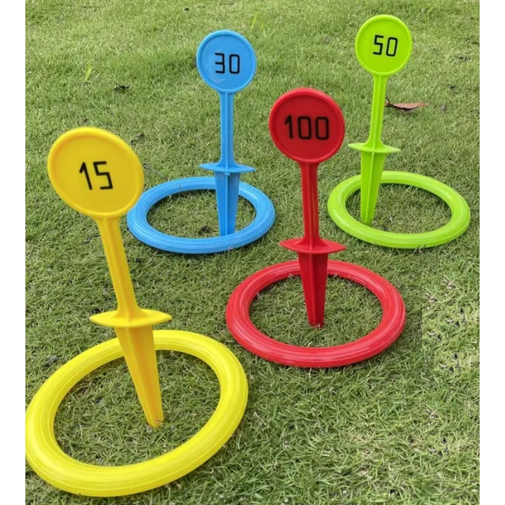 Joc de indemanare, arunca inelele pe sageti, 8 piese