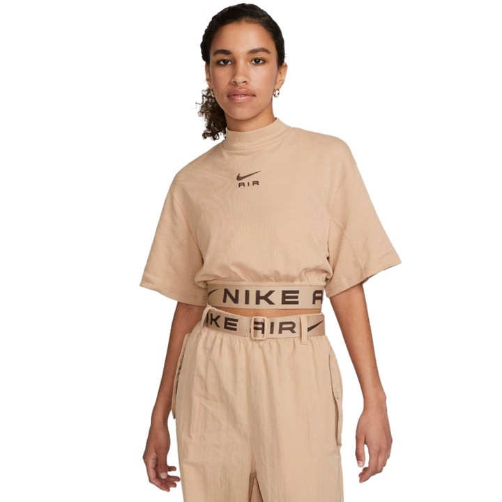 Tricou Nike W NSW AIR SS CROP TOP, FB8246-200, Femei, Maro, Maro