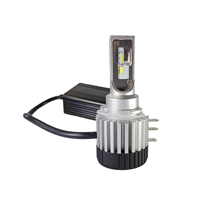 Set 2 becuri LED H15, Marba Light, 12V, 15W, 4000lm, IP68, 6000k, Alb rece