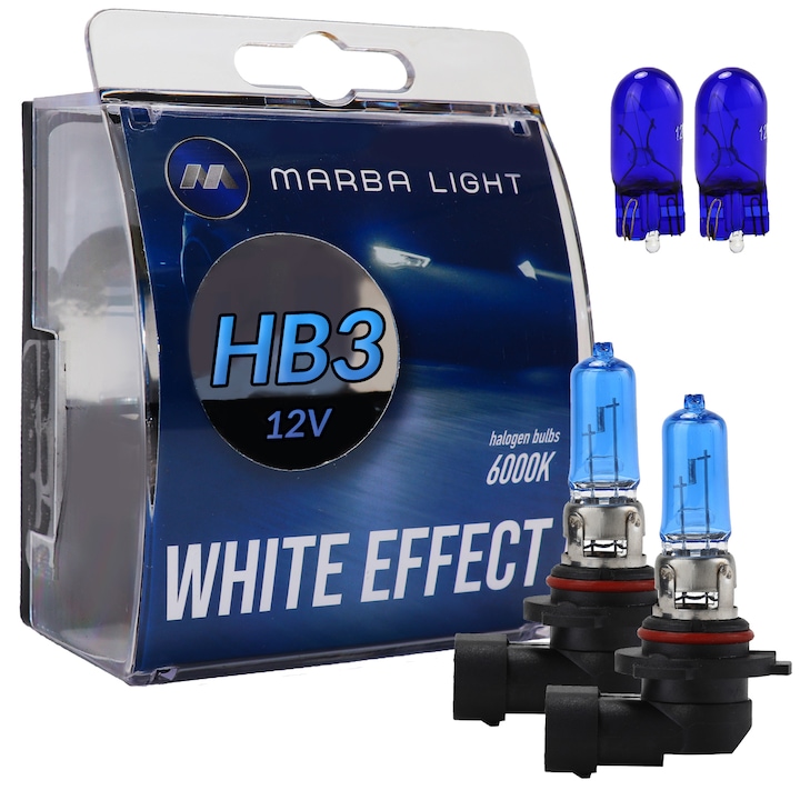 Becuri halogen, Marba Light, HB3 65W 12V W5W, Alb