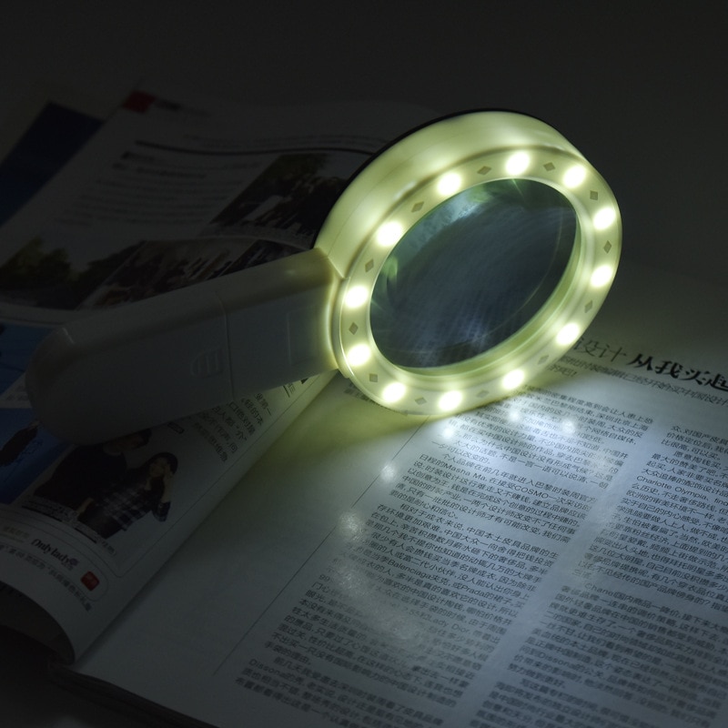 Lupa de citire iluminata Sunmostar Plastic Cu LED Alb eMAG.ro