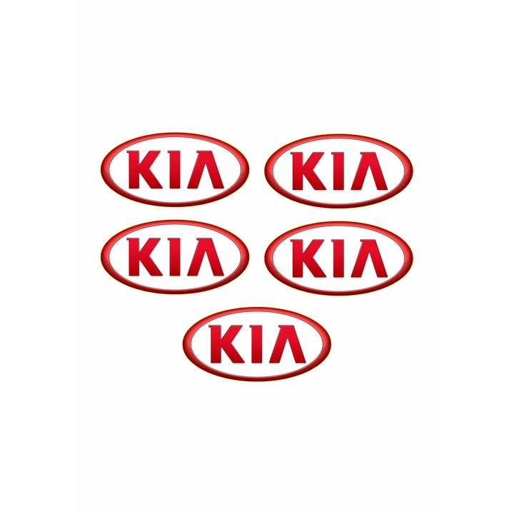 Set 5 stickere decorative de exterior/interior, KIA, 10 cm fiecare
